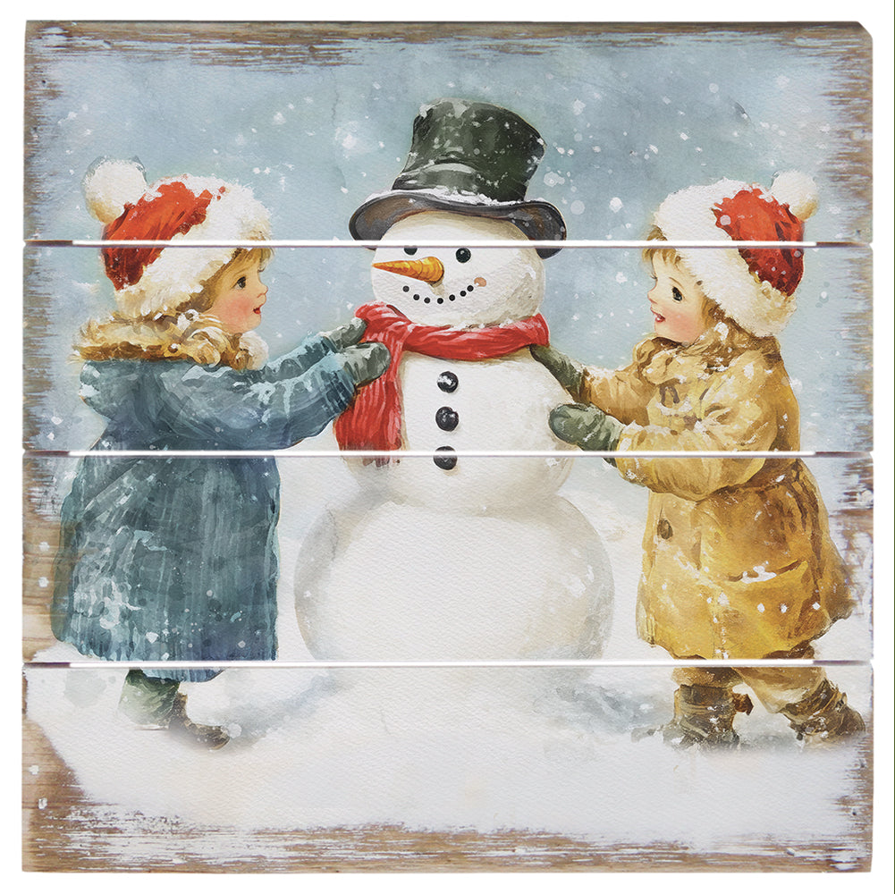 Building Snowman Scene 6"