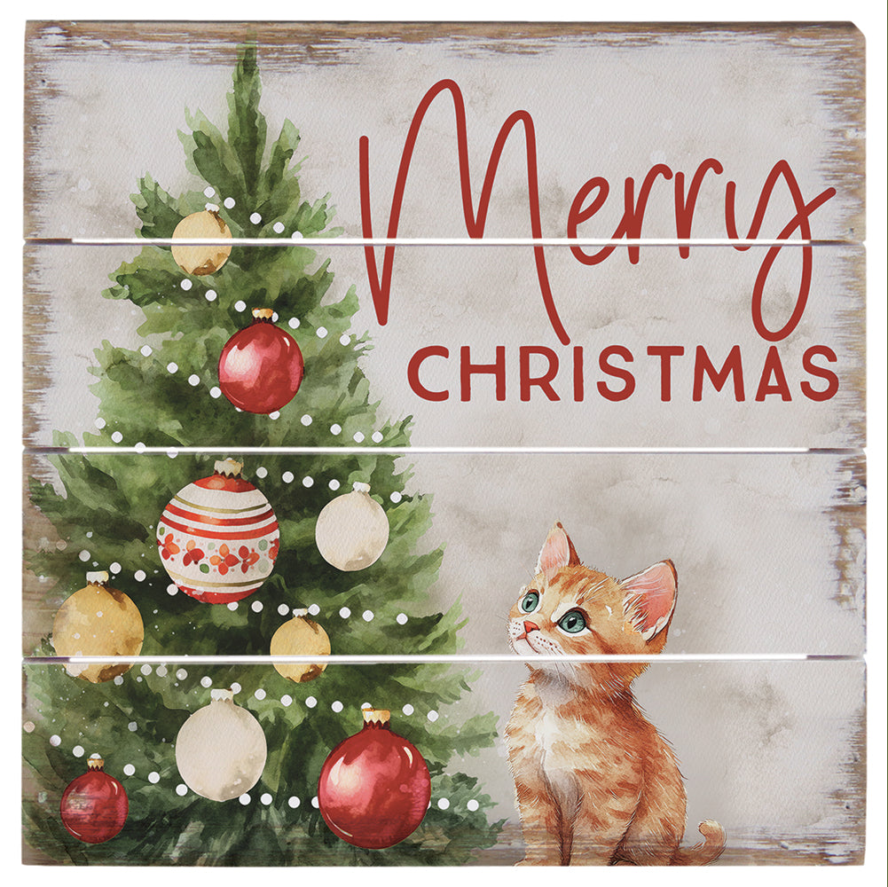 Merry Christmas Cat 6"