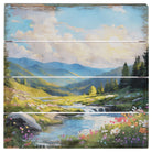 Floral Mountain Scene 6"