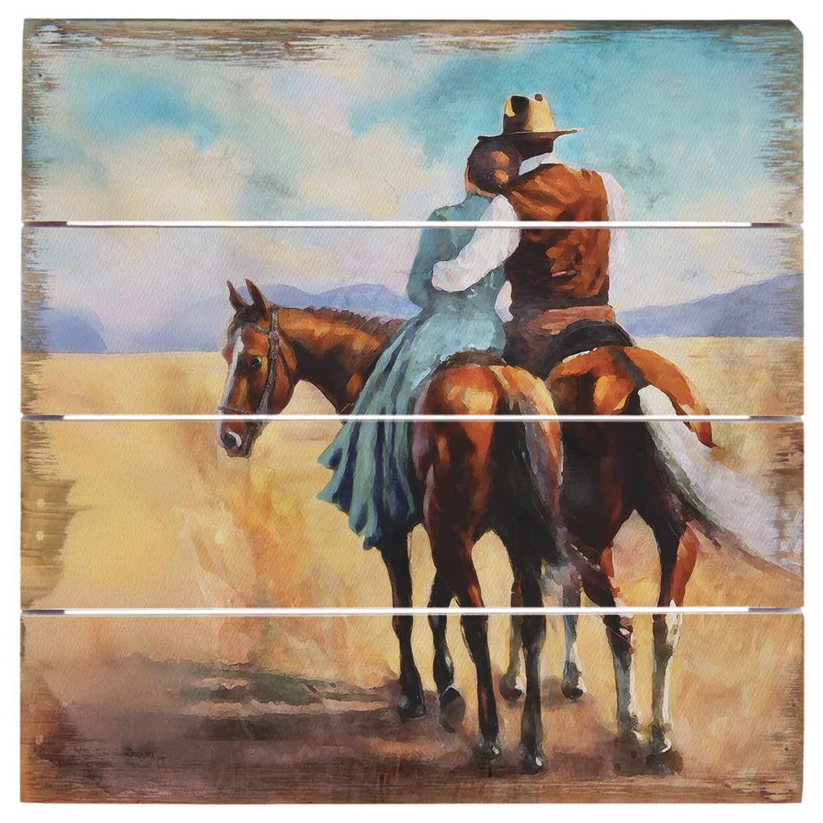 Prairie Couple Horses 6"