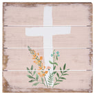 Pink Floral Cross 6"