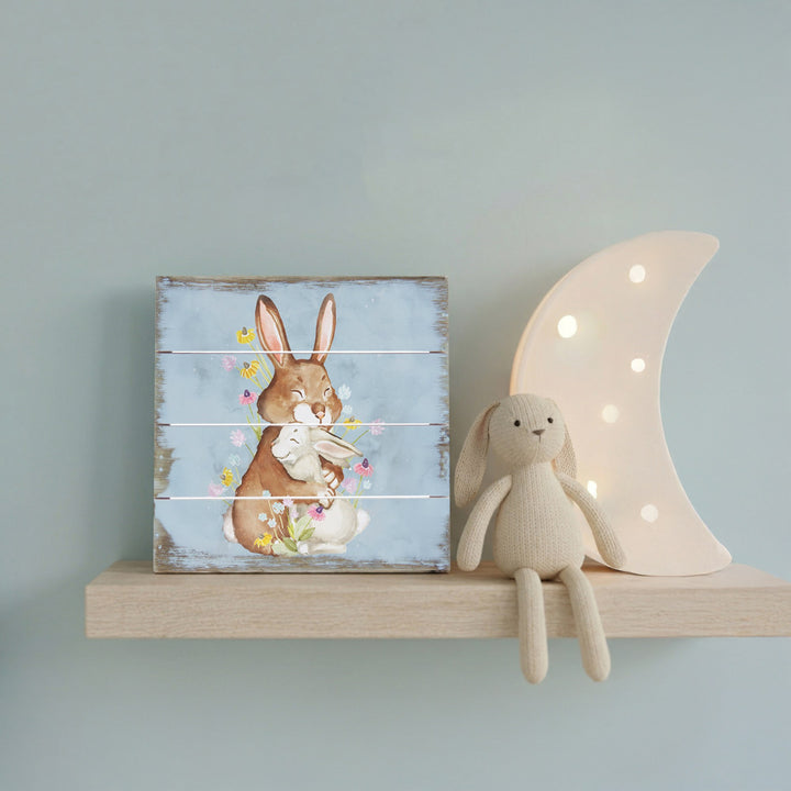 Mama Baby Rabbit Art