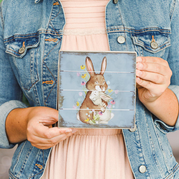 Mama Baby Rabbit Art