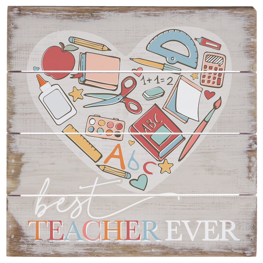 Best Teacher Heart 6"