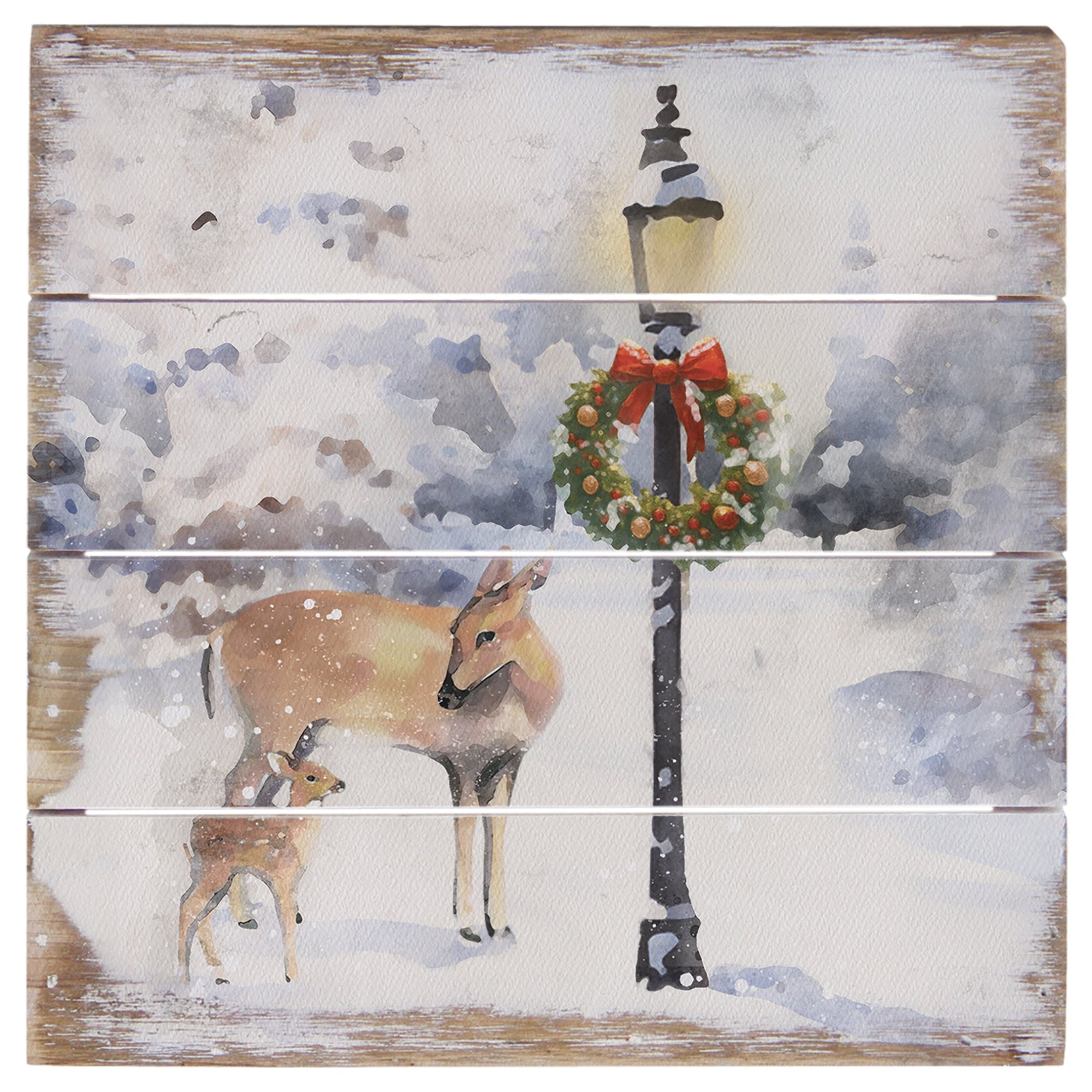Christmas Deer Lamppost 6"