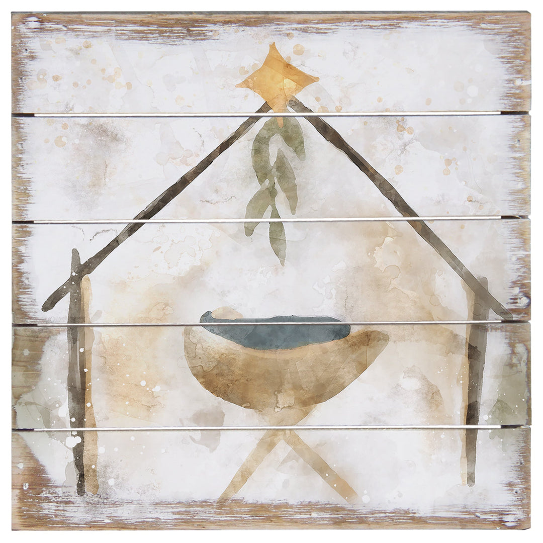 Watercolor Manger 8"