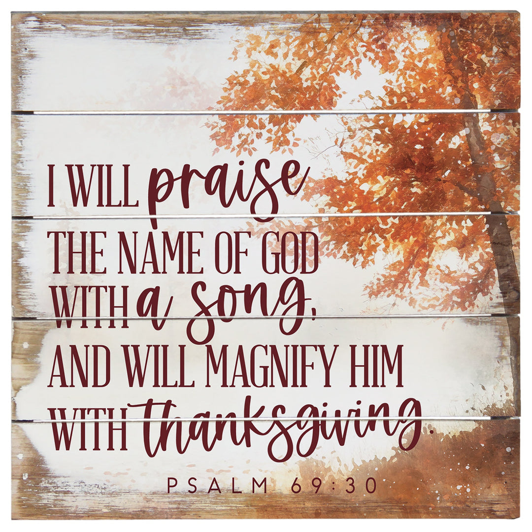 Fall Scene Psalm 69:30 8"
