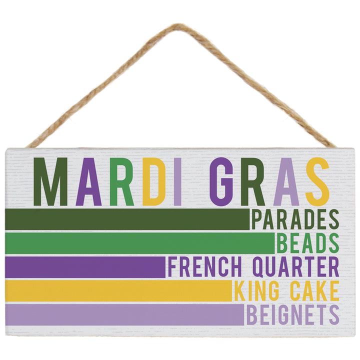 Mardi Gras Words Stripes