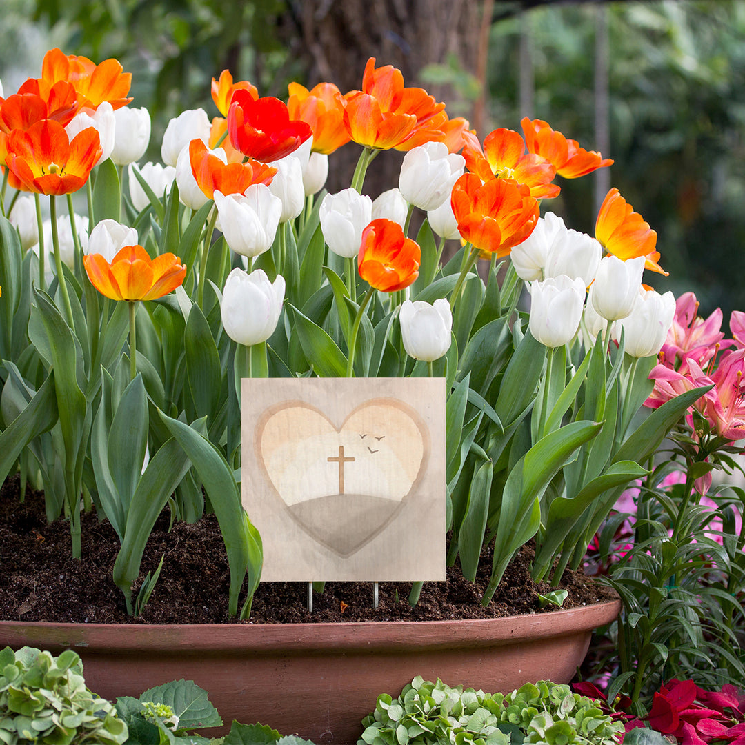 Watercolor Cross Heart