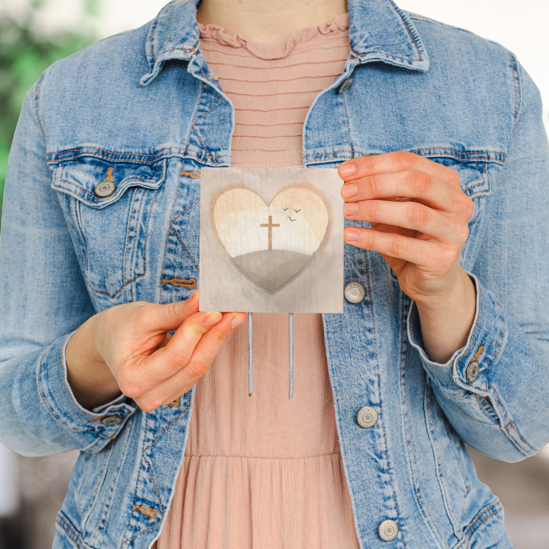 Watercolor Cross Heart