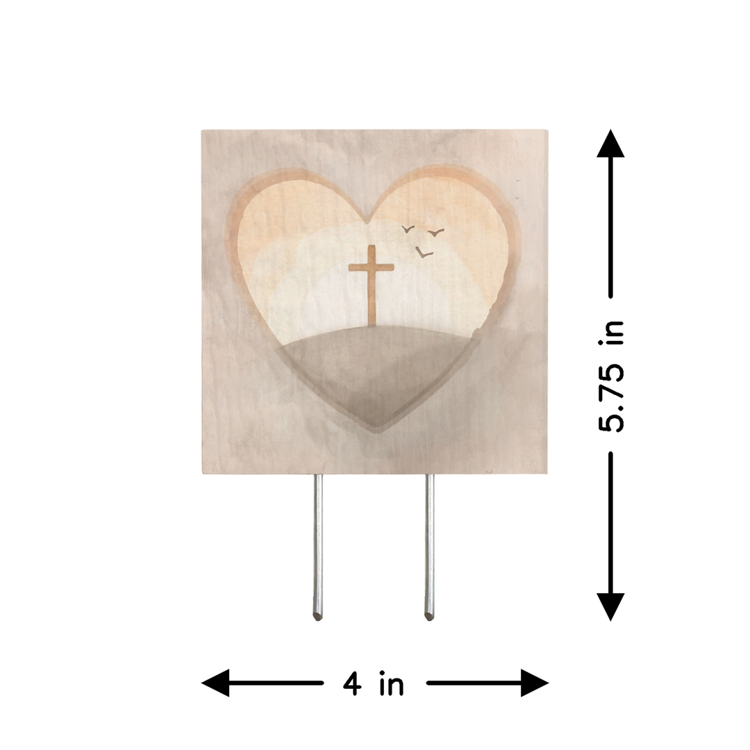 Watercolor Cross Heart