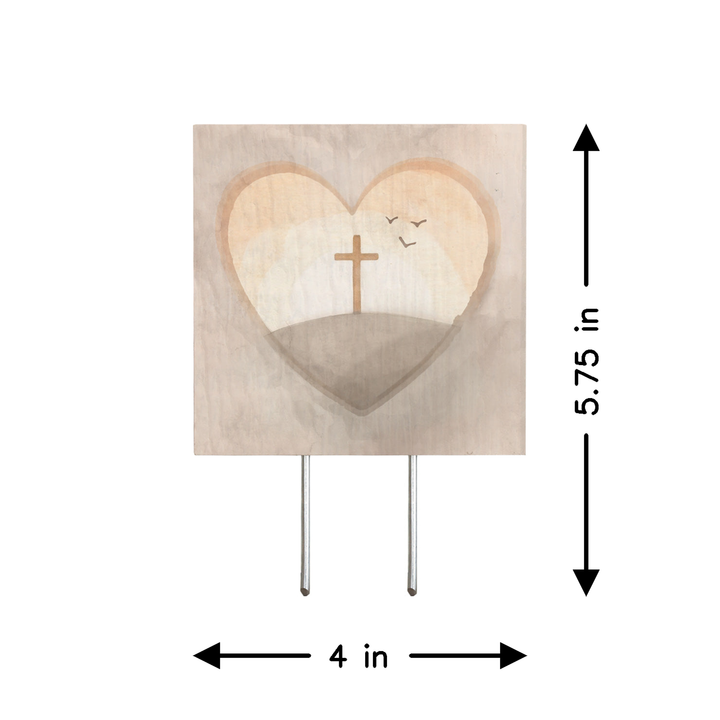 Watercolor Cross Heart
