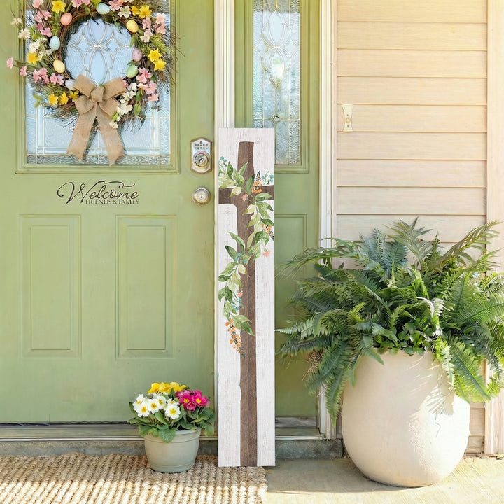Wood Cross Floral