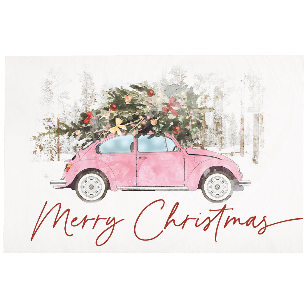 Pink Christmas Car