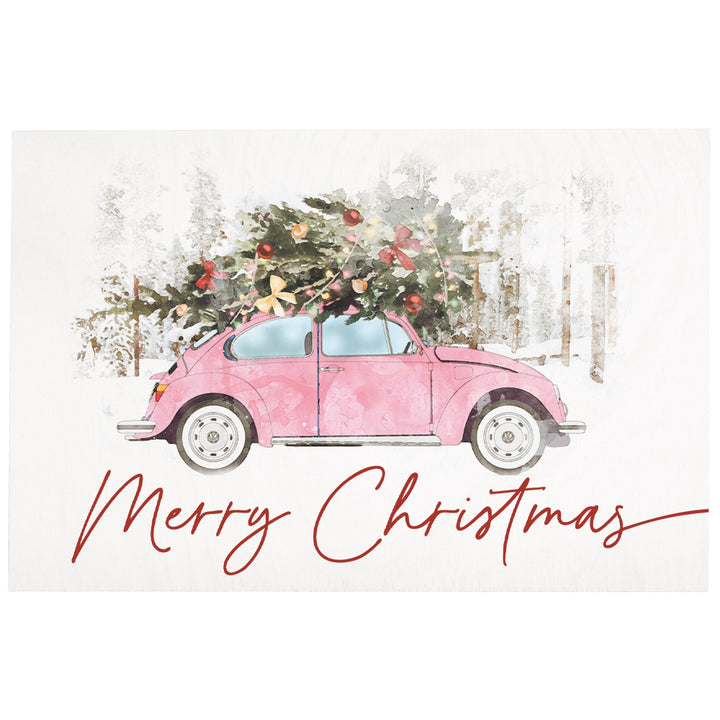 Pink Christmas Car