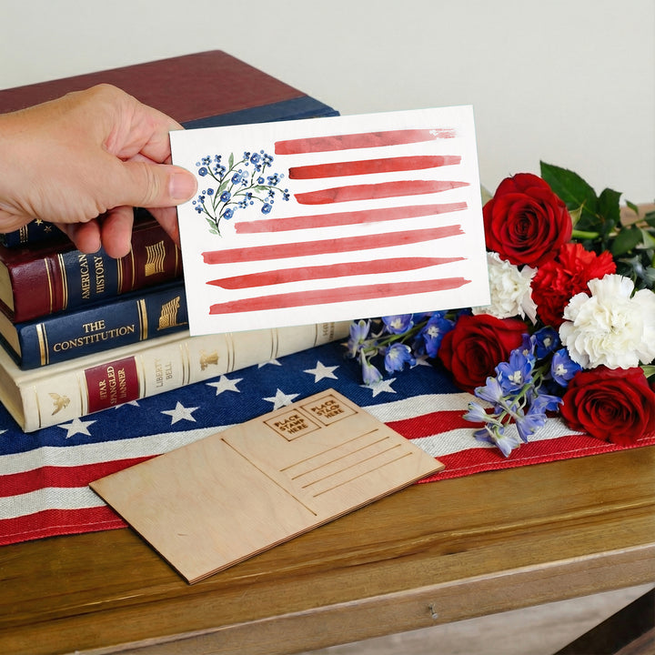Watercolor Flower Flag