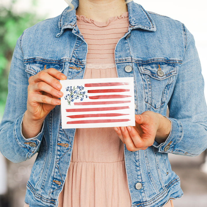 Watercolor Flower Flag