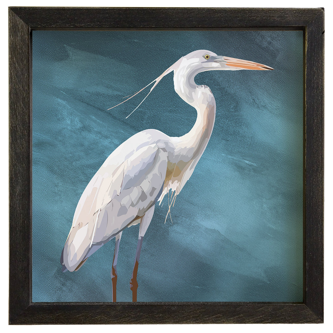 Egret Blue Art