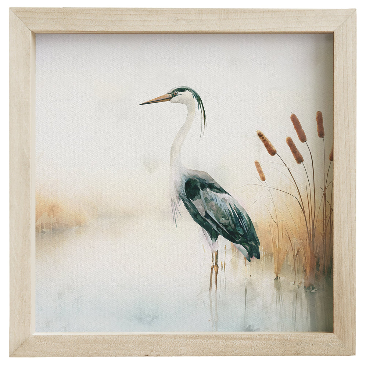 Heron Cattails Scene