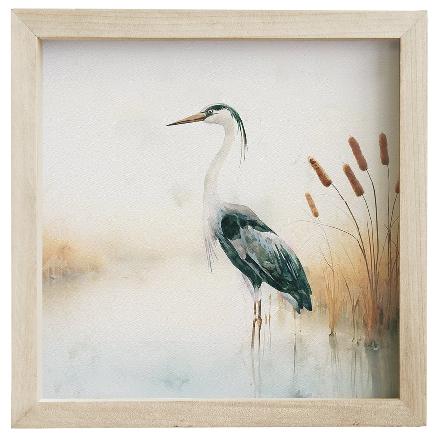 Heron Cattails Scene