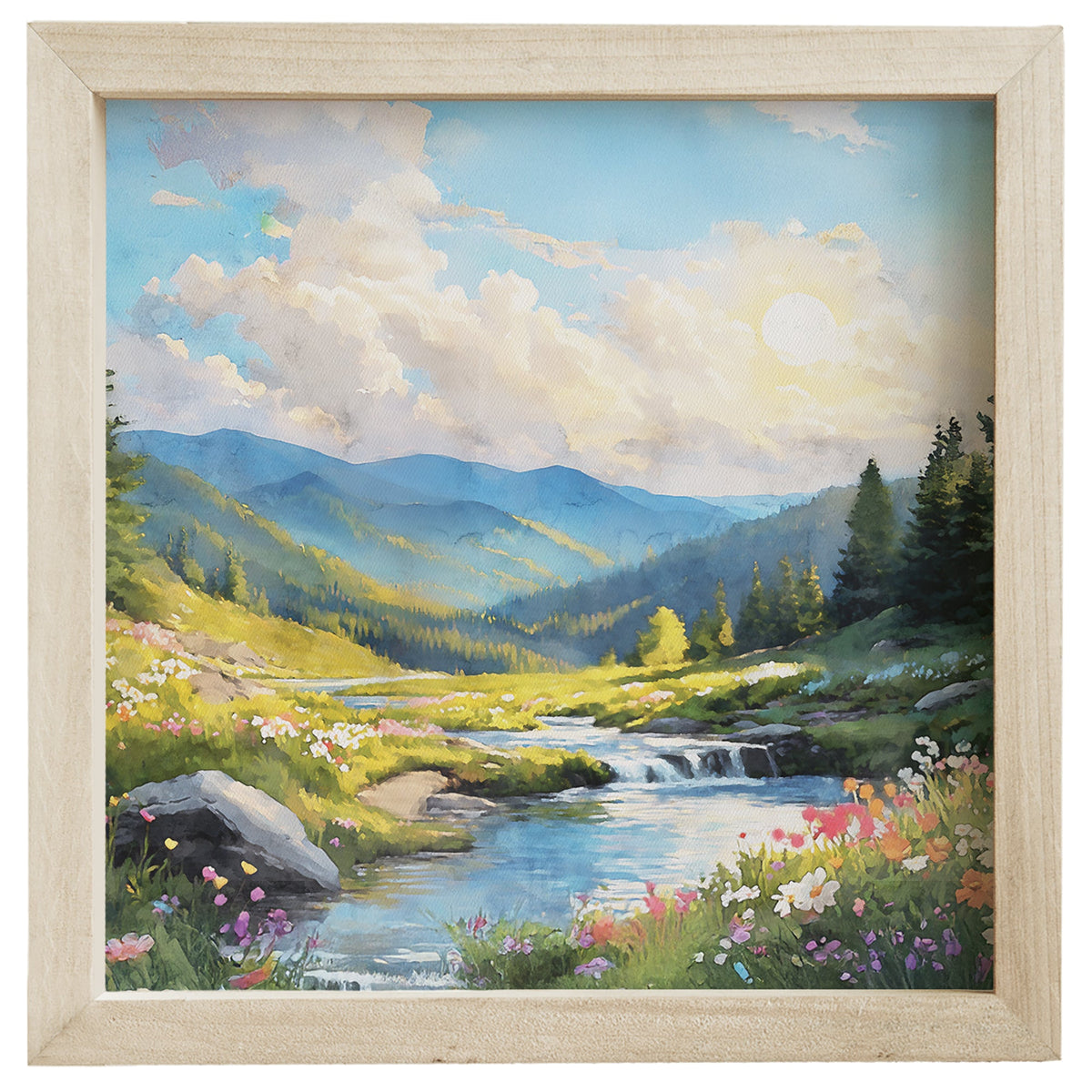 Floral Mountain Scene