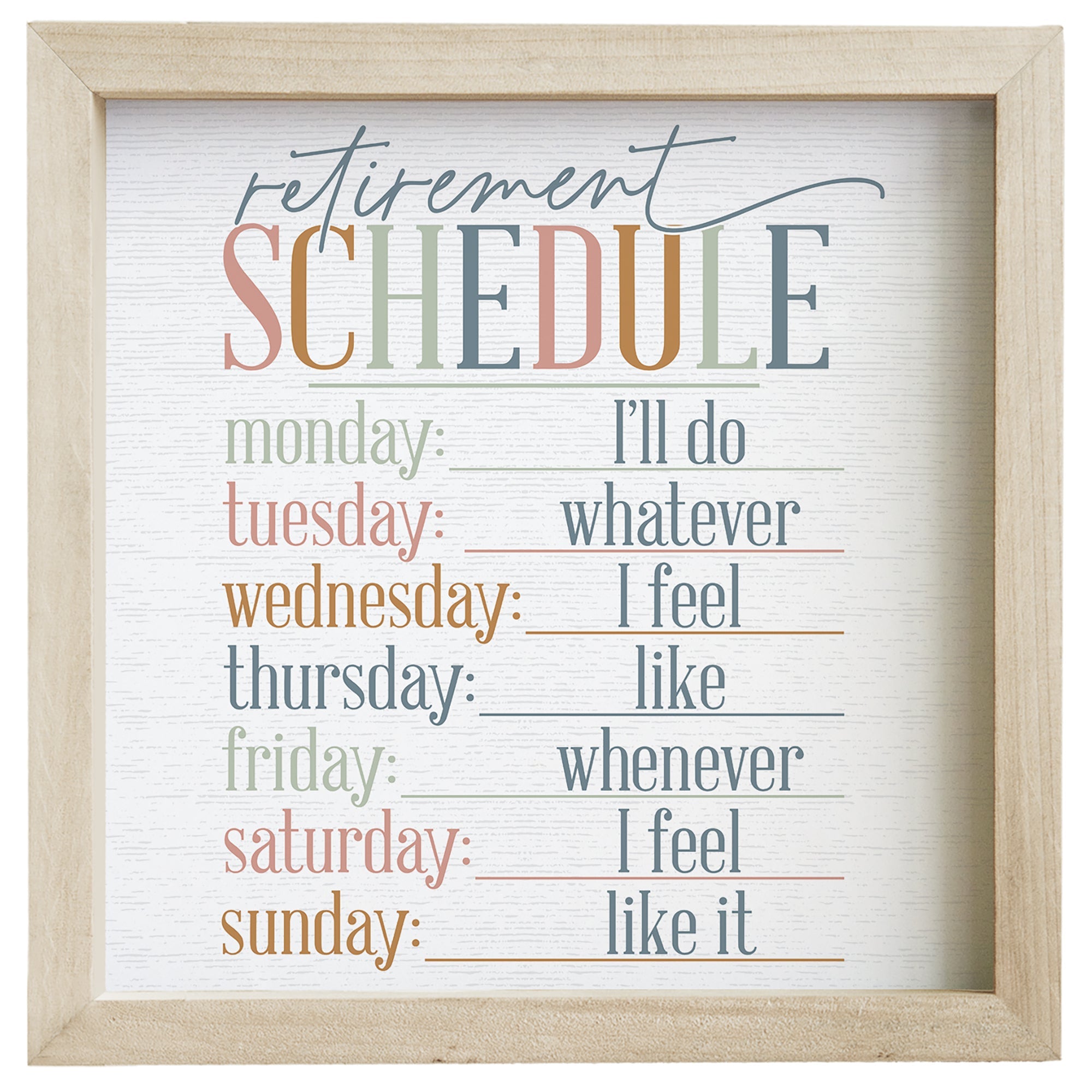 Retirement Schedule
