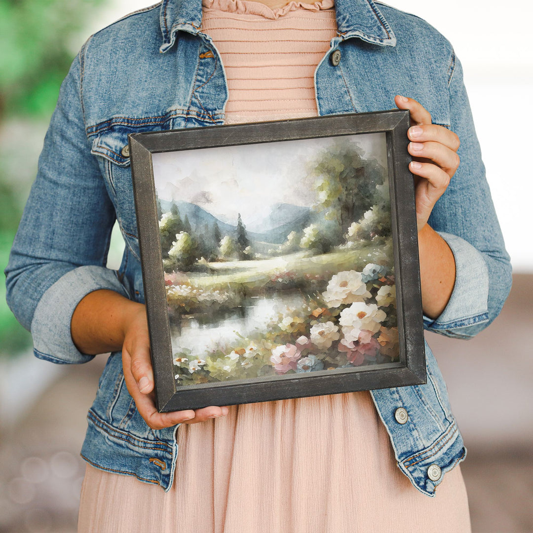 Pond Floral Oil Painting