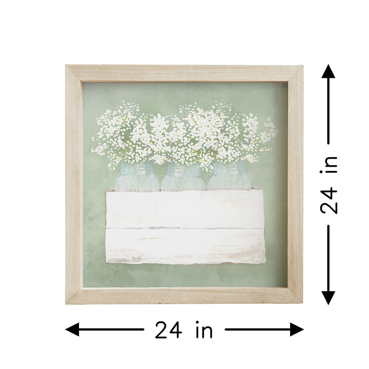 Flowers Mason Jars Green