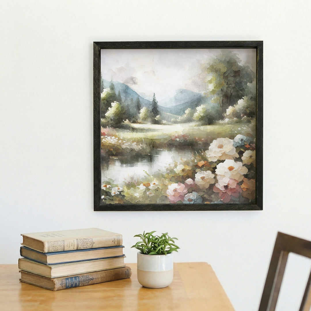 Pond Floral Oil Painting