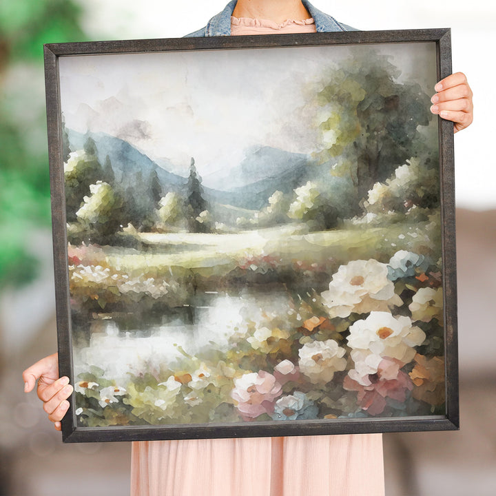 Pond Floral Oil Painting