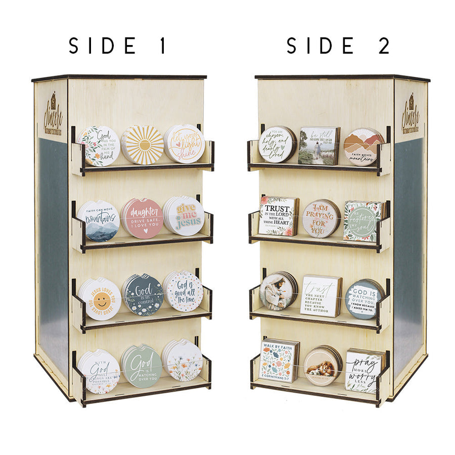 Faith Rotating Car Coaster + Magnet Display Bundle 2026