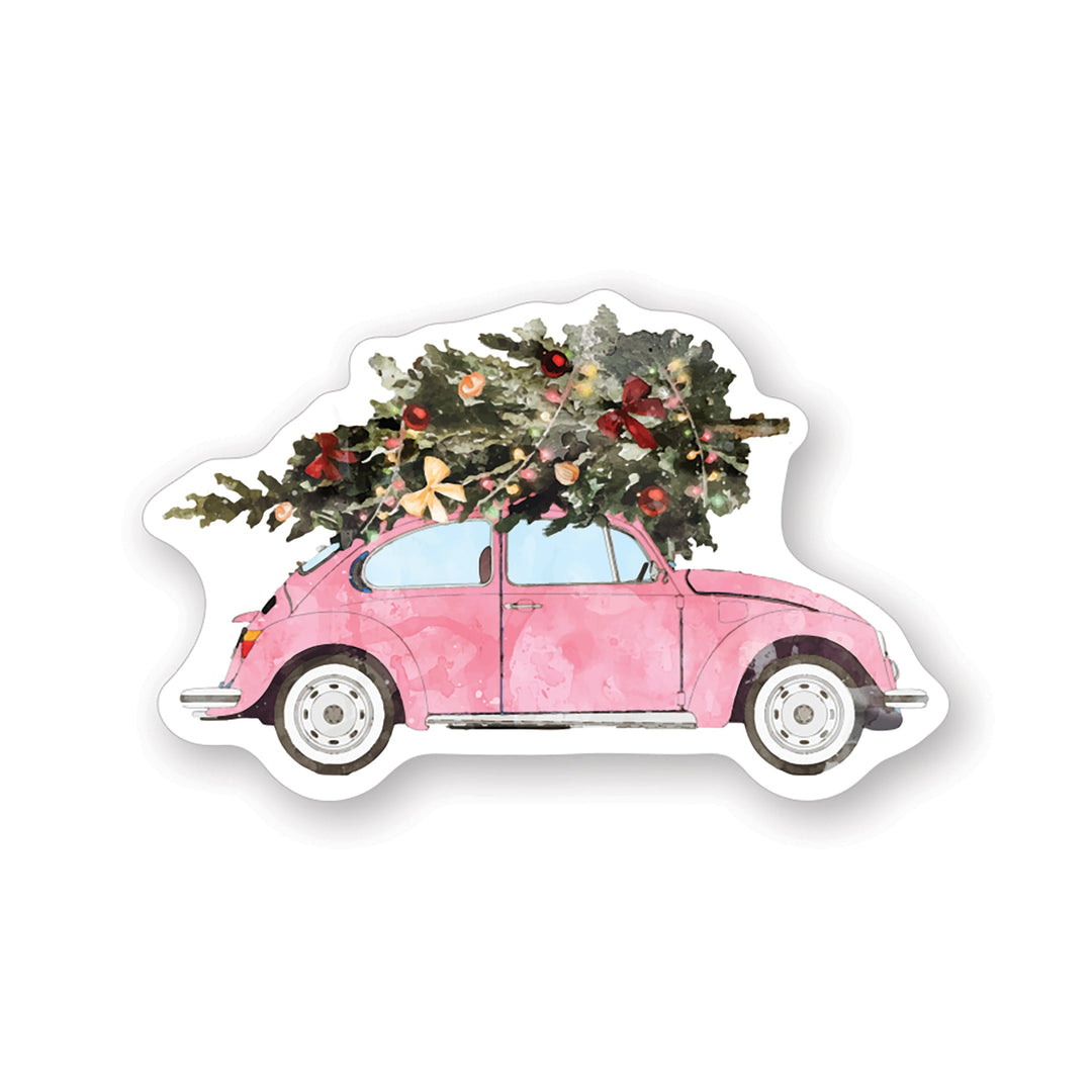 Pink Christmas Car