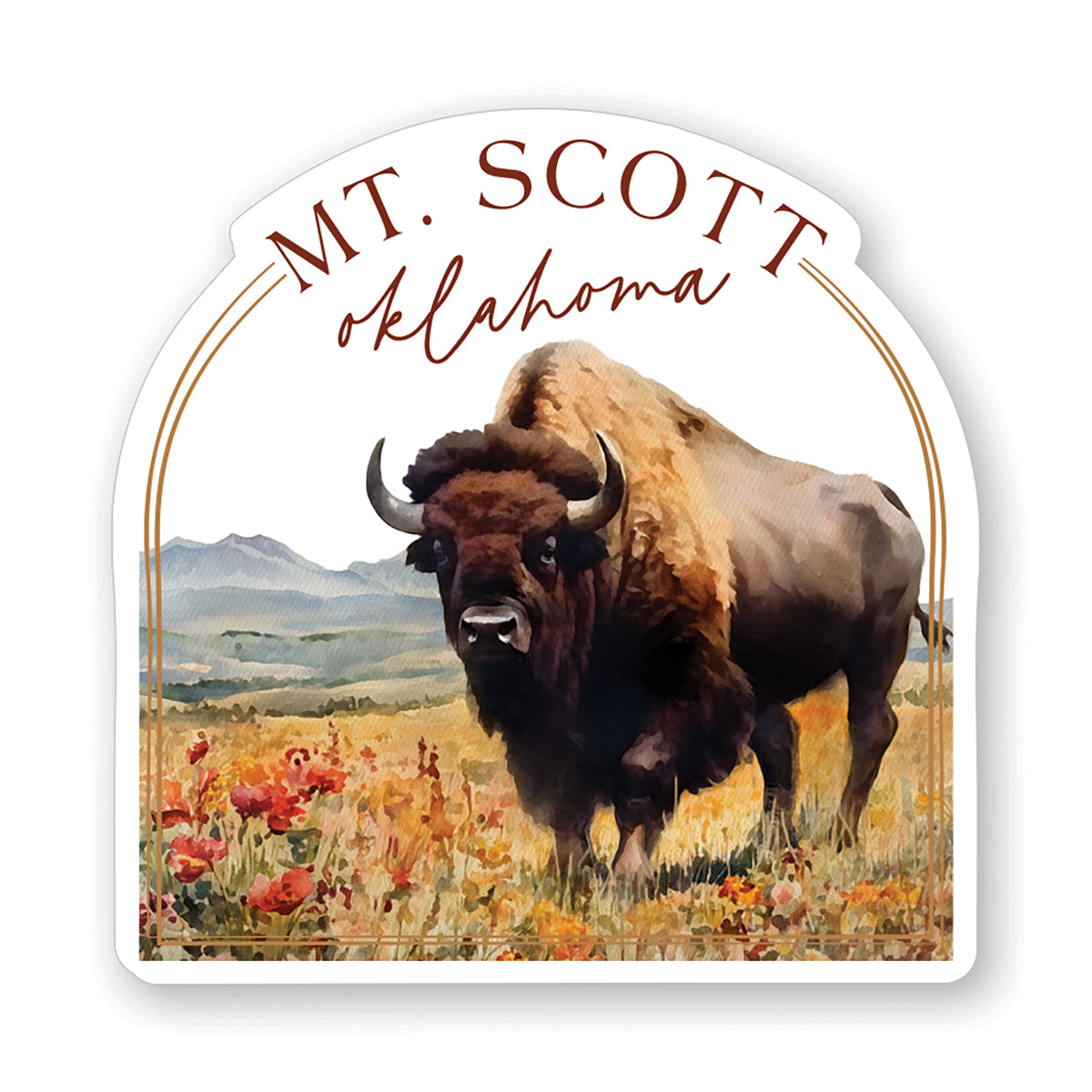Bison Floral Scene LOC