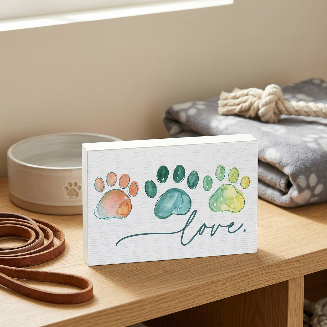 Colorful Paw Prints Love