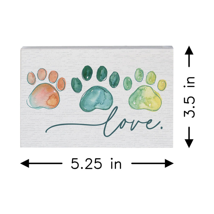 Colorful Paw Prints Love