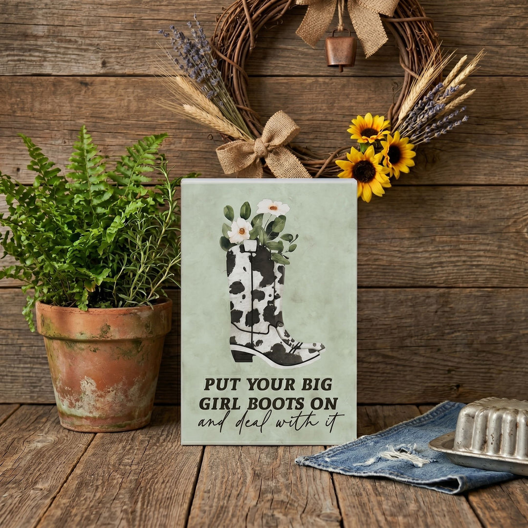Big Girl Cow Print Boots