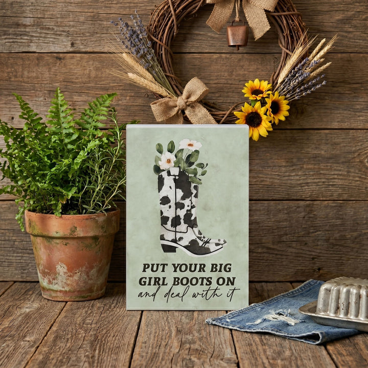 Big Girl Cow Print Boots