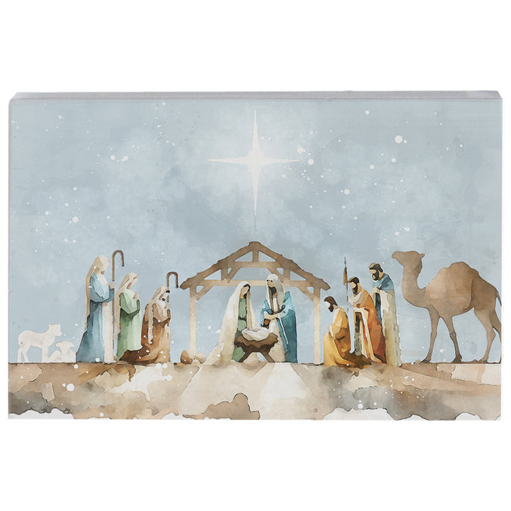 Watercolor Nativity Scene