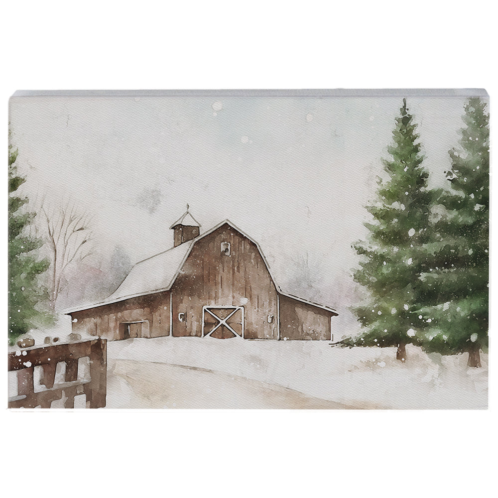 Winter Barn Scene