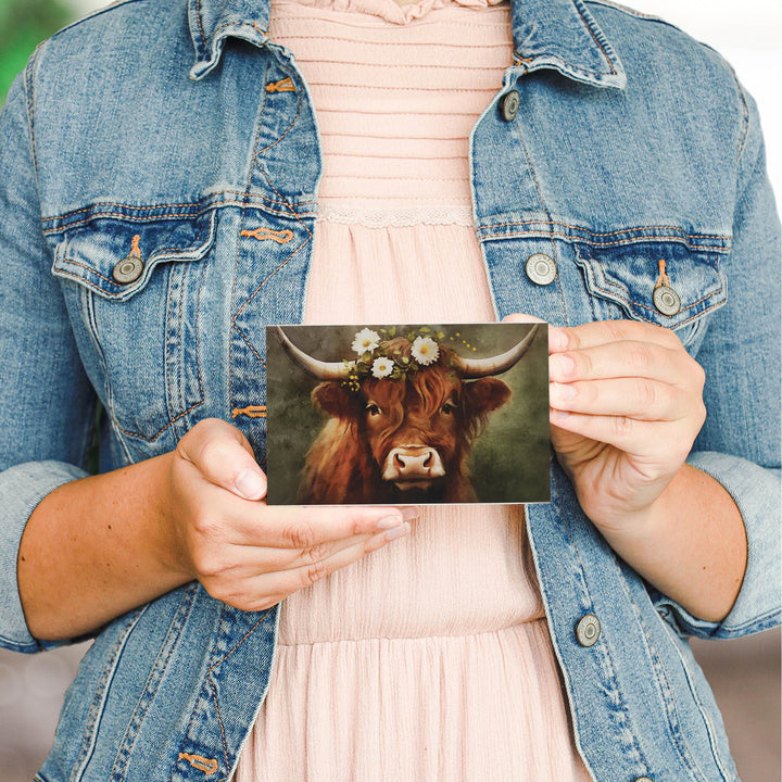 Floral Highland Cow