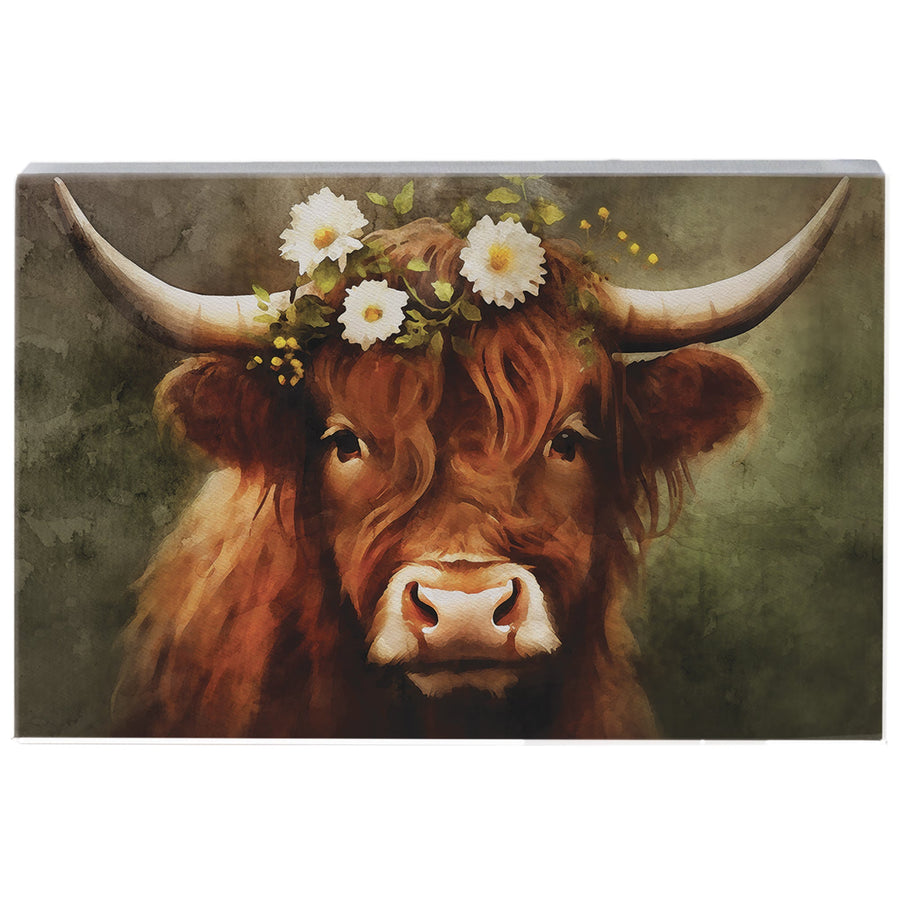 Floral Highland Cow