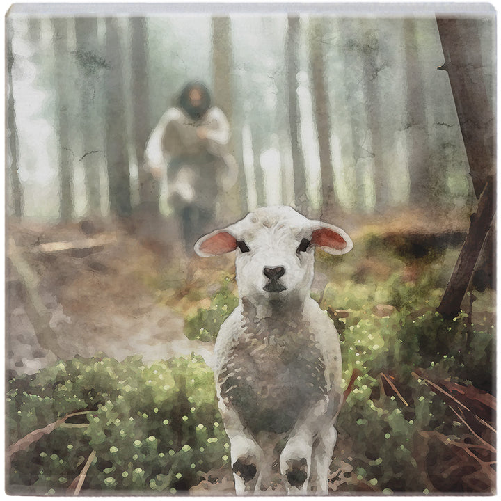 Jesus Rescuing Lamb