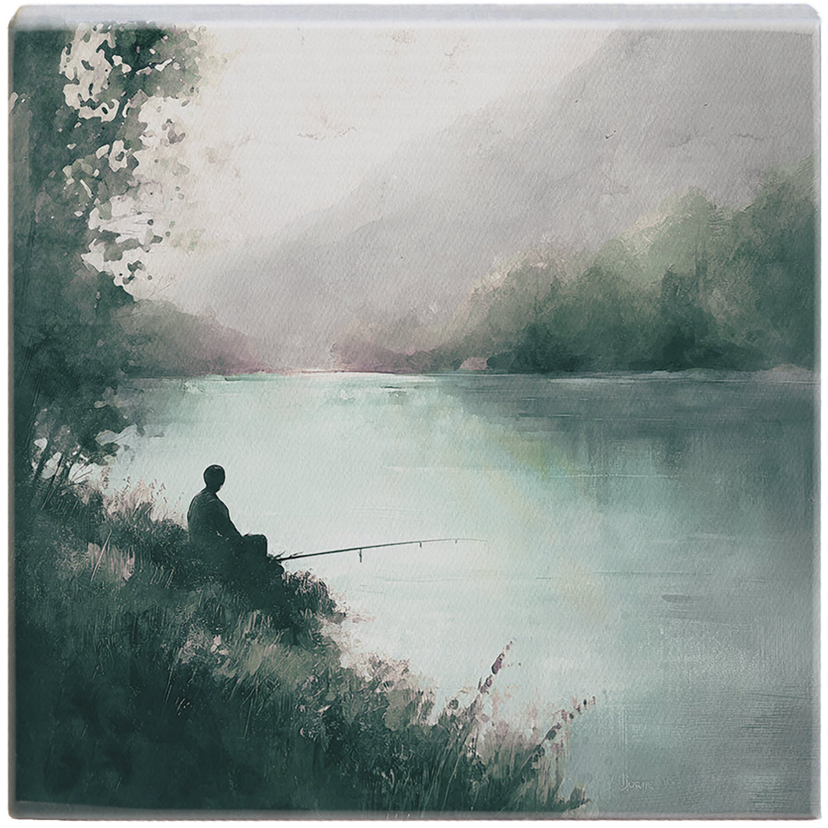 Misty Fishing Scene