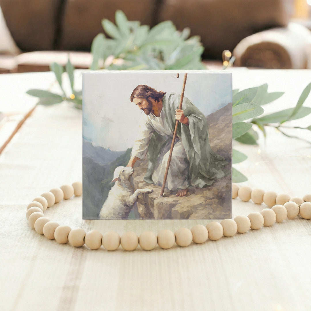 Jesus Lamb On Cliff