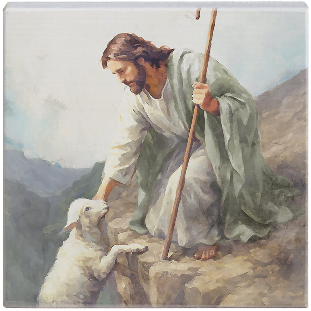 Jesus Lamb On Cliff