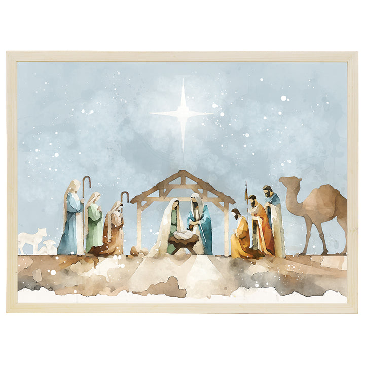 Watercolor Nativity Scene