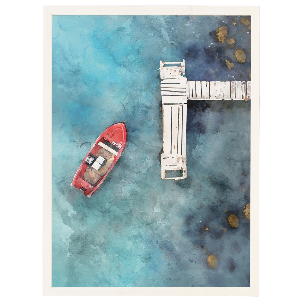 Red Fishing Boat Scene