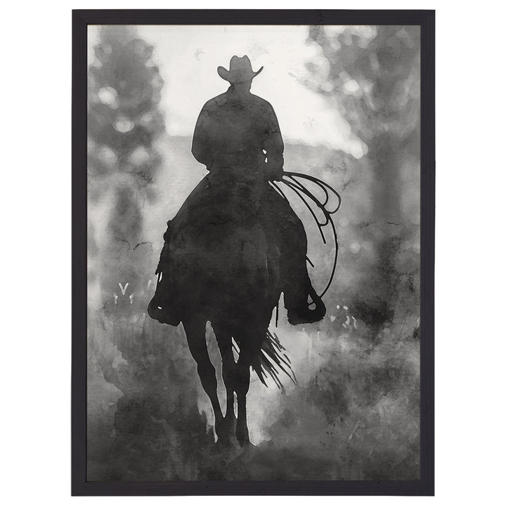 B&W Cowboy Horse