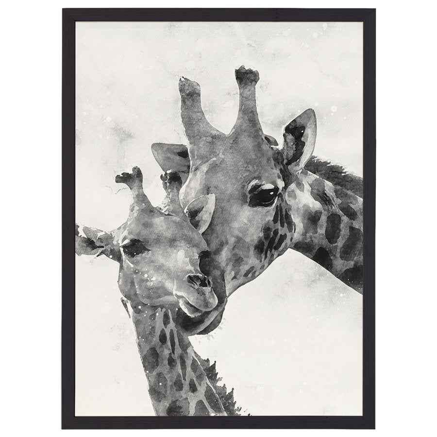 B&W Mom Baby Giraffe