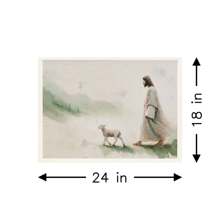 Jesus Walking With Lamb